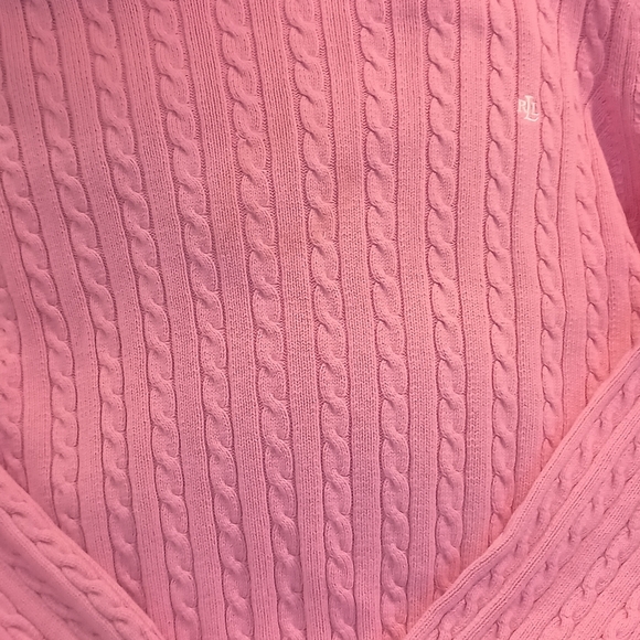 Ralph Lauren  Pink Cable Knit Sweater Women's XL - Picture 2 of 4